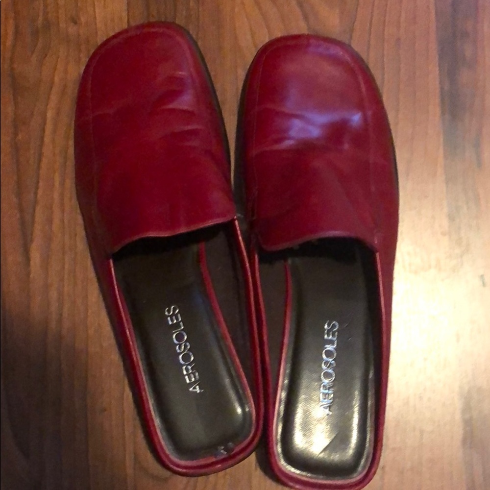 Aerosoles red leather shoes sz 8. EU 6